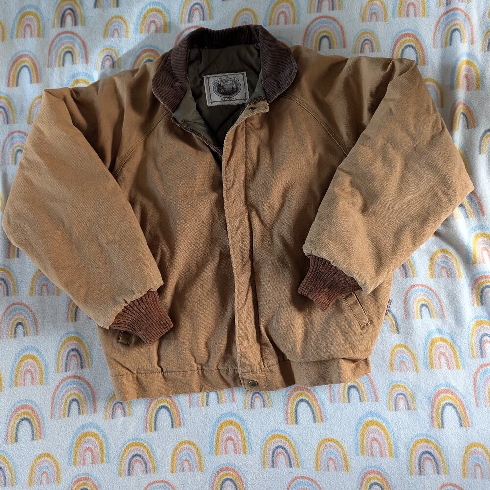 Vintage Walls Men's Insulated Canvas Jacket Corduroy Collar Size M